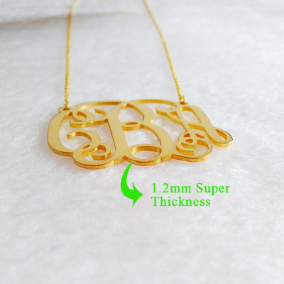 1.5 inch Gold Monogram Necklace