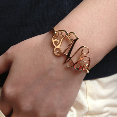 18k Gold Initial Monogram Bracelet