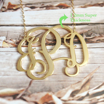 3 Initials Monogram Necklace-Nameplate Necklace Personalize Necklace name necklace letter necklace Custom Jewelry Christmas gift