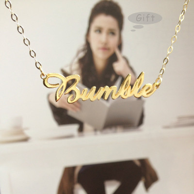 Carrie Name Necklaces 18k Gold Plated Custom Celebrity Carrie Jewelry Handmade Name Pendant Necklace "Sex and the City" Best Gift
