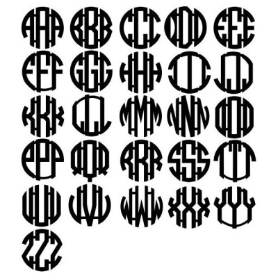 Circle Three Letter Monogram Earrings