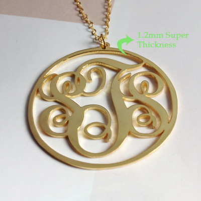 Custom Gold Monogram Necklace