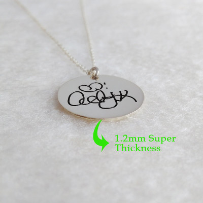 Disc Singnature Necklace Silver
