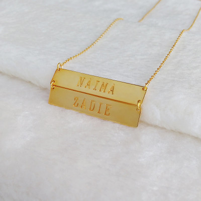 Double Name Bar Necklace