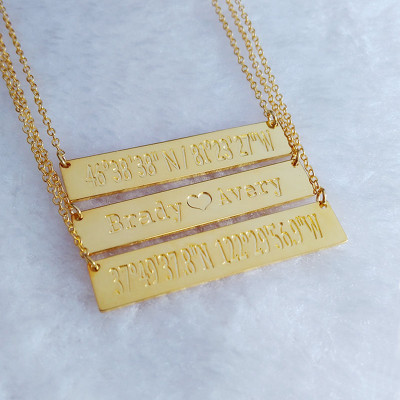 Gold Coordinates Necklace