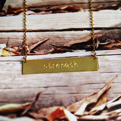 Gold Horizontal Bar Necklace