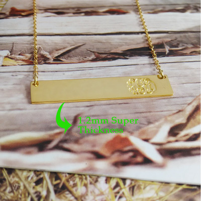Gold Monogram Bar Necklace