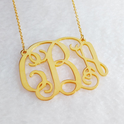 Gold Monogram Initial Necklace