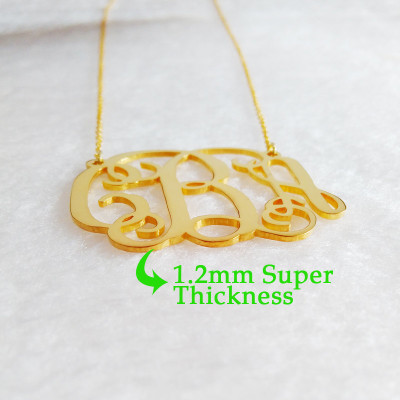 Gold Monogram Initial Necklace