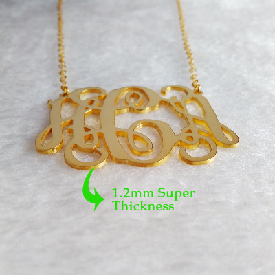 Gold Monogram Initial Necklace