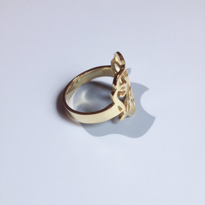 Gold Monogram Ring Initial