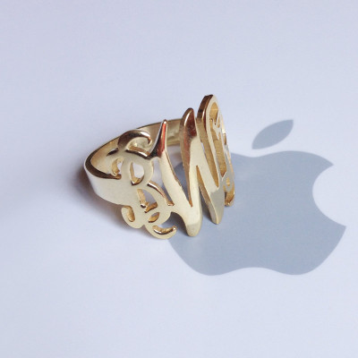 Gold Monogram Ring