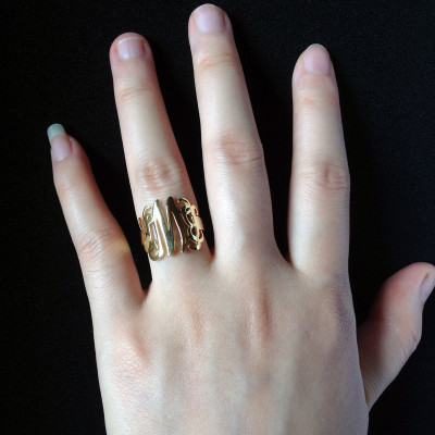 Gold Monogram Ring