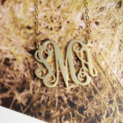 Gold Monogrammed Necklace