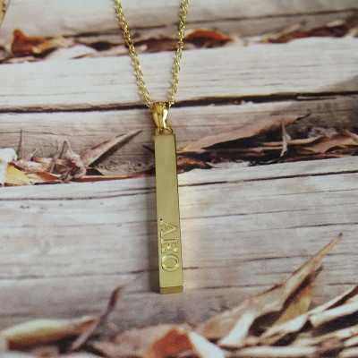 Gold Name Bar Necklace