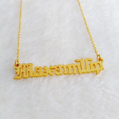 Gold Old English Name Necklace