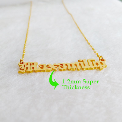 Gold Old English Name Necklace