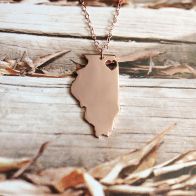 IL State Charm Necklace