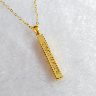 Personalized Engraved Bar Necklace