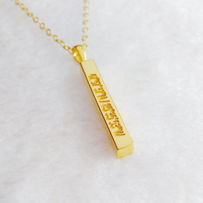 Personalized Gold Bar Necklace