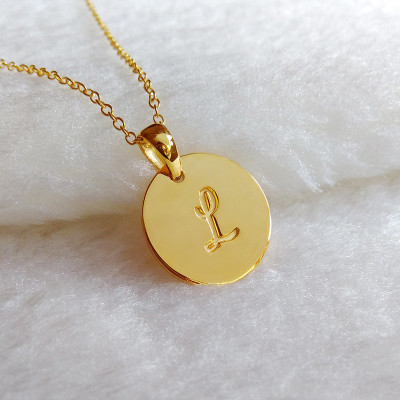Personalized Gold Disc Necklace