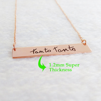Personalized Handwritting Necklace Rose Gold