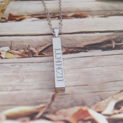 Roman Numeral Bar Necklace