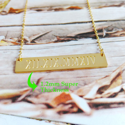 Roman Numeral Date Necklace