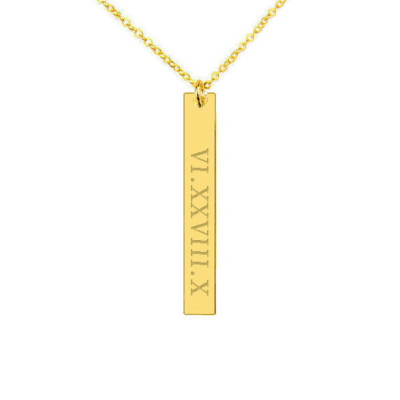 Roman Numeral Vertical Bar Necklace