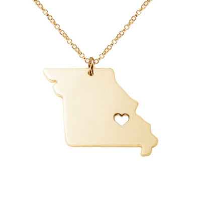 Rose Gold MO State Charm Necklace