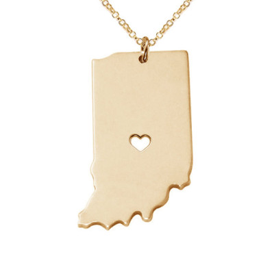 Silver Indiana State Necklace