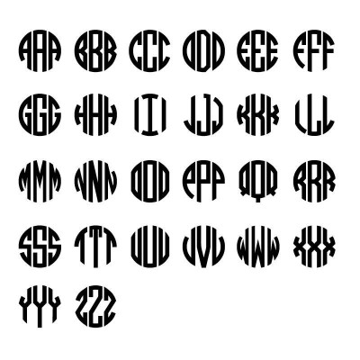 Three Initials Monogram Cufflinks