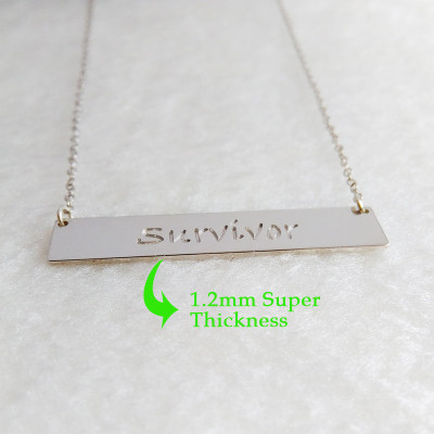 White Gold Bar Necklace