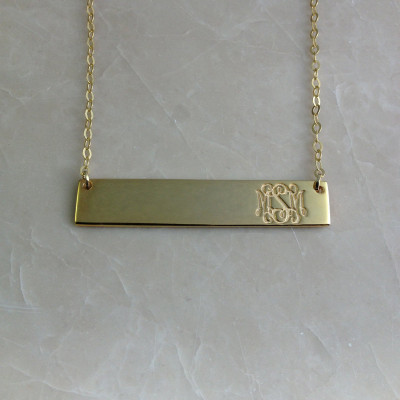 3 Initial Bar Necklace