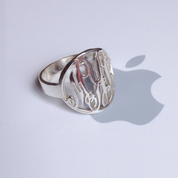 925 Sterling Silver Monogram Ring