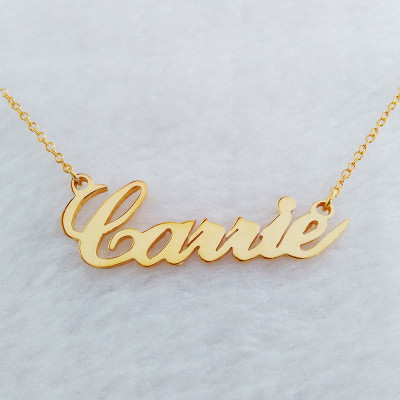 Carrie Name Necklace Gold