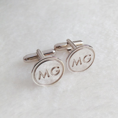 Circle Two Initial Cufflinks
