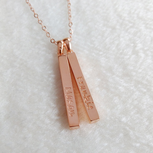 Double Name Bars Necklace