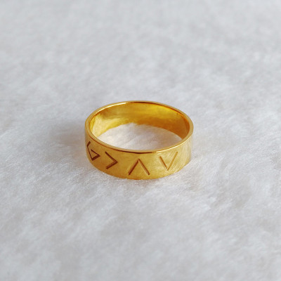 Engraved Christian Ring Gold