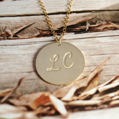 Engraved Disc Necklace