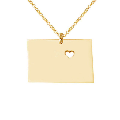 Gold Colorado State Necklace