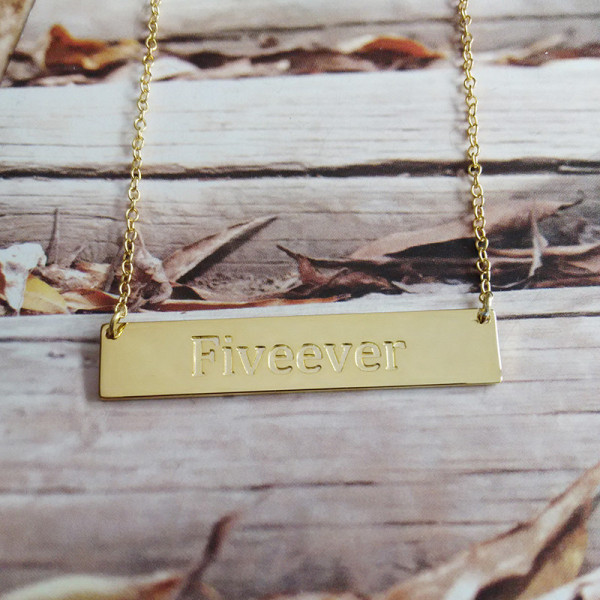 Gold Horizontal Bar Necklace