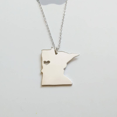 Gold MN State Necklace