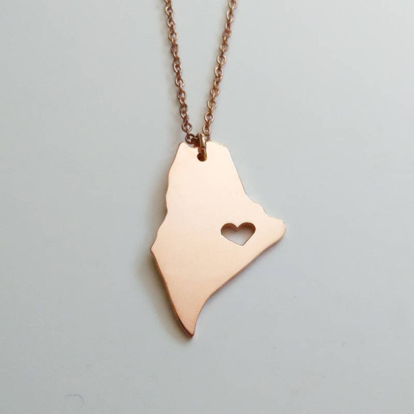 Gold Maine State Necklace