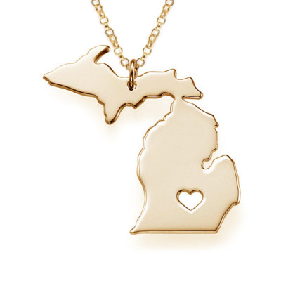 Gold Michigan State Necklace