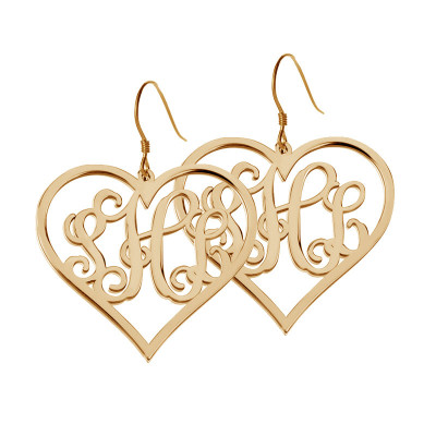 Gold Monogram Earrings