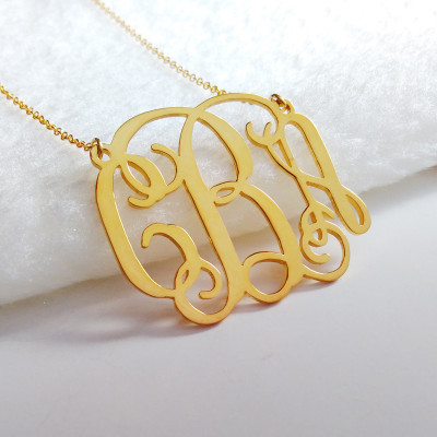 Gold Monogram Initial Necklace