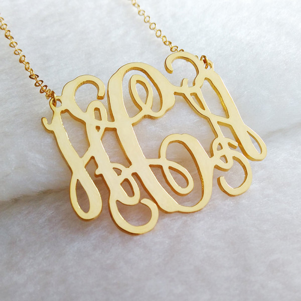 Gold Monogram Initial Necklace