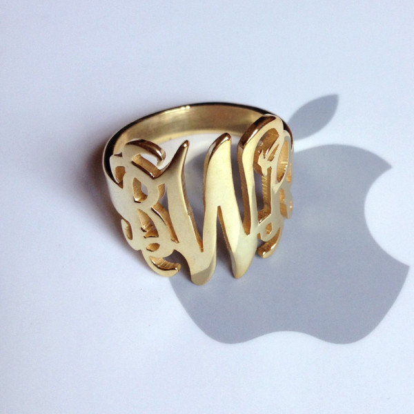 Gold Monogram Ring