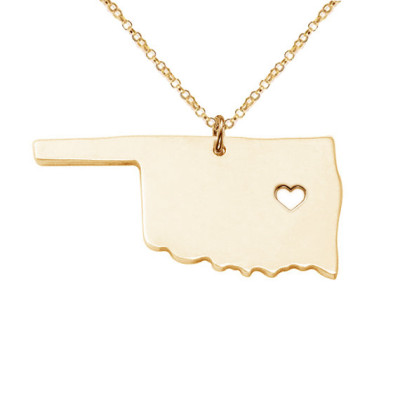 Gold Oklahoma State Necklace